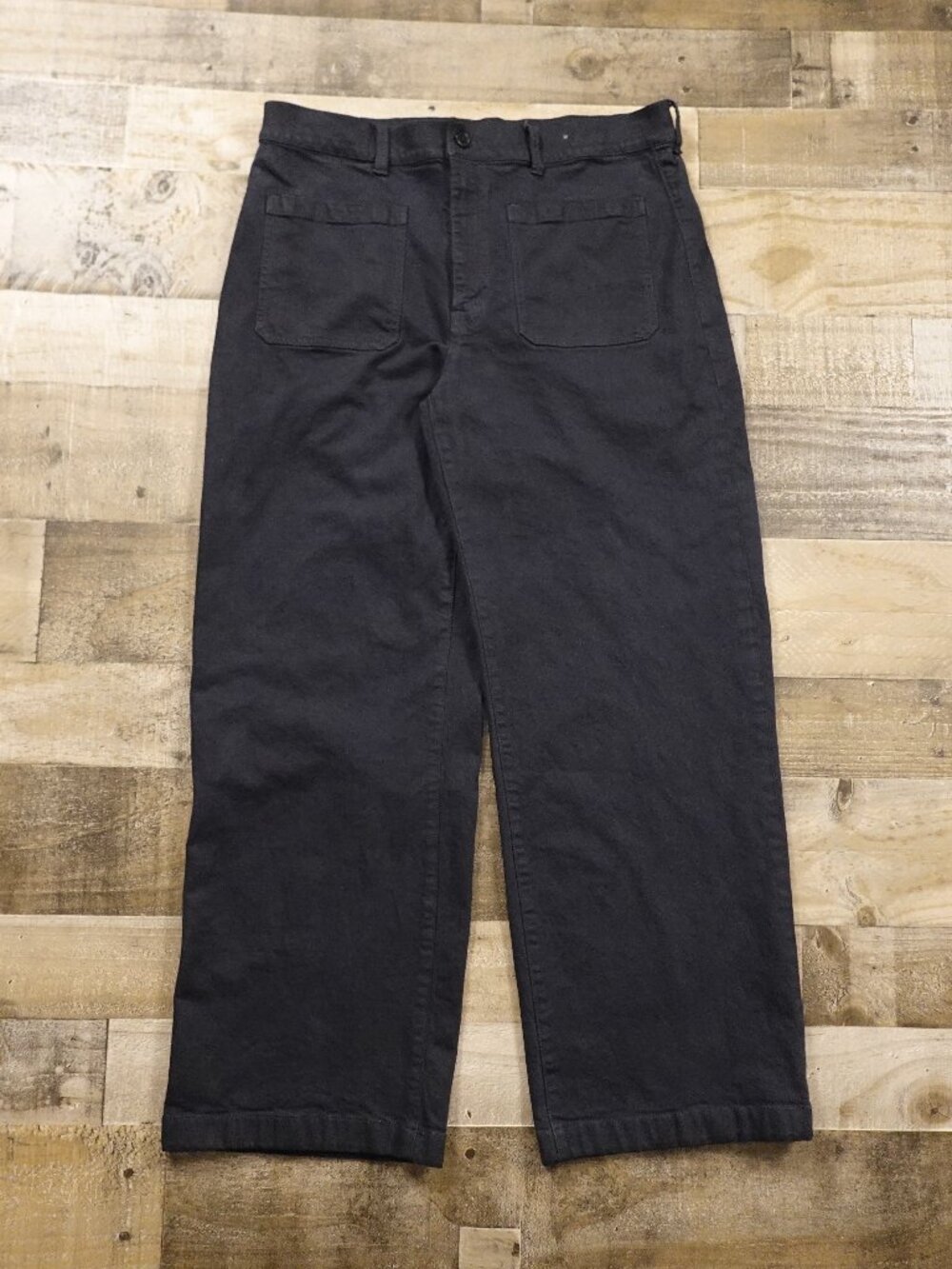 Madewell Emmett Wide Leg Pants‎ Women's 31 Dark Navy High Rise Cotton